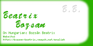 beatrix bozsan business card